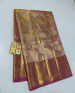 Load image into Gallery viewer, Classic Pastel Rose Brocade Bridal Elegance Kanchipuram Tissue Handloom Silk Saree SS23720
