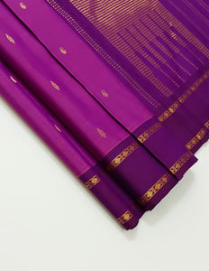 Classic Lavender & Purple 2gm Zari Rettai Kanchipuram Handloom Silk Saree SS26517