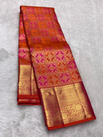 Load image into Gallery viewer, Classic Pink Dual Toned 2gm Zari Brocade Bridal Elegance Kanchipuram Handloom Silk Saree SS27035
