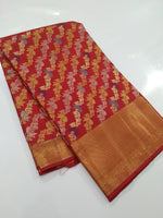 Load image into Gallery viewer, Classic Brick Orange Elegance Kanchipuram Handloom Silk Saree SS24486
