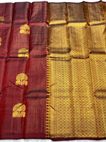 Load image into Gallery viewer, Classic Maroon 2gm Zari Kanchipuram Handloom Silk Saree SS25977
