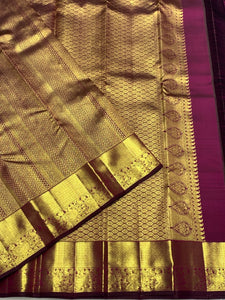 Classic Wine Pink 2gm Zari Bridal Elegance Kanchipuram Handloom Silk Saree SS25270
