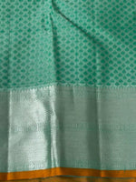 Load image into Gallery viewer, Classic Sea Green Silver 2gm Zari Bridal Elegance Kanchipuram Handloom Silk Saree SS23844
