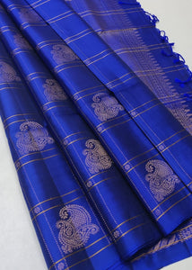 Classic Royal Blue Elegance Handloom Soft Silk Saree SS25874