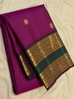 Load image into Gallery viewer, Classic Wine Red &amp; Dark Coffee Brown 2gm Zari Elegance Kanchipuram Handloom Silk Saree SS28287
