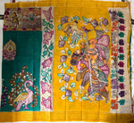Load image into Gallery viewer, Classic Pen Kalamkari Green Elegance Banglore Silk Saree SS27162
