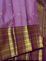 Load image into Gallery viewer, Classic Lavender &amp; Dark Violet 2gm Zari Vaira Oosi Checks Elegance Kanchipuram Handloom Silk Saree SS28079
