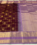 Load image into Gallery viewer, Classic Berry Plum &amp; Lavender 2gm Zari Bridal Elegance Kanchipuram Handloom Silk Saree SS27129
