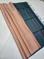 Load image into Gallery viewer, Pastel Sand Beige &amp; Mettalic Grey Elegance Handloom Soft Silk Saree SS25669
