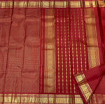 Load image into Gallery viewer, Classic Brick Orange 2gm Vintage Zari Checks Elegance Kanchipuram Handloom Silk Saree SS27512
