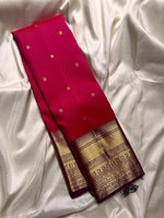 Load image into Gallery viewer, Classic Chilly Red &amp; Berry Plum 2gm Zari Elegance Kanchipuram Handloom Silk Saree SS24630
