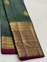 Load image into Gallery viewer, Timber Green &amp; Maroon 1gm Zari Bridal Elegance Kanchipuram Handloom Silk Saree SS19854
