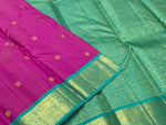Load image into Gallery viewer, Classic Orchid Pink &amp; Sea Green 1gm Zari Korvai Elegance Kanchipuram Handloom Silk Saree SS28214
