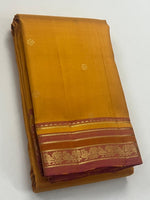 Load image into Gallery viewer, Classic Mustard &amp; Brick Rose Elegance Kanchipuram Handloom Silk Saree SS27125

