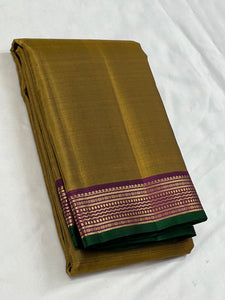 Classic Gold & Wine Red 2gm Zari Elegance Kanchipuram Handloom Silk Saree SS24219