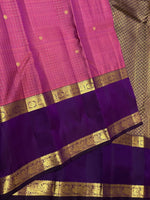 Load image into Gallery viewer, Classic Onion Pink &amp; Violet 2gm Zari Vaira Oosi Kanchipuram Handloom Silk Saree SS25588
