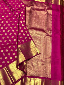 Classic Deep Pink 2gm Zari Bridal Elegance Kanchipuram Handloom Silk Saree SS24106