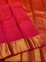 Load image into Gallery viewer, Classic Pink 2gm Zari Vaira Oosi Checks Elegance Kanchipuram Handloom Silk Saree SS24746
