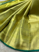 Load image into Gallery viewer, Classic Gold Green Bridal Elegance Kanchipuram Handloom Silk Saree SS24860
