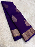 Load image into Gallery viewer, Classic Bluish Violet Kanchipuram Handloom Silk Saree SS26080
