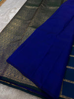 Load image into Gallery viewer, Classic Peacock Blue 2gm Sari Elegance Kanchipuram Handloom Silk Saree SS24787
