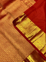 Load image into Gallery viewer, Classic Tangerine Orange 2gm Zari Bridal Elegance Kanchipuram Handloom Silk Saree SS24102
