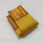 Load image into Gallery viewer, Classic Golden Yellow &amp; Peanut Butter Brown 1gm Zari Bridal Elegance Kanchipuram Handloom Silk Saree SS24633
