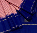 Load image into Gallery viewer, Classic Peachy Rose &amp; Royal Blue 2gm Zari Traditional Korvai Elegance Kanchipuram Handloom Silk Saree SS27976
