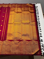 Load image into Gallery viewer, Classic Maroon Bridal Elegance Kanchipuram Handloom Silk Saree SS28063

