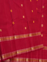 Load image into Gallery viewer, Classic Carmine Red 1gm Zari Double Border Elegance Kanchipuram Handloom Silk Saree SS28600
