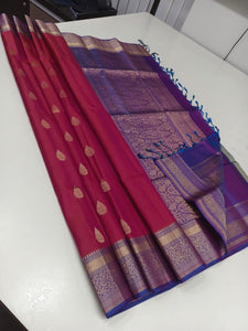 Berry Pink & Shaded Purple Elegance Kanchipuram Handloom Silk Saree SS20649