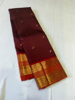 Load image into Gallery viewer, Classic Maroon &amp; Red 2gm Zari Elegance Kanchipuram Handloom Silk Saree SS27383
