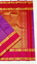 Load image into Gallery viewer, Classic Magenta &amp; Rani Pink 2gm Zari Vaira Oosi Elegance Kanchipuram Handloom Silk Saree SS25335
