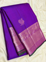 Load image into Gallery viewer, Classic Violet 2gm Zari Elegance Kanchipuram Handloom Silk Saree SS27086
