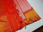 Load image into Gallery viewer, Classic Light Rose &amp; Scarlet Red Rising Border Kanchipuram Handloom Silk Saree SS25728
