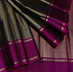 Load image into Gallery viewer, Classic Silver Grey &amp; Berry Plum  2gm Zari Bridal Elegance Kanchipuram Handloom Silk Saree SS27539
