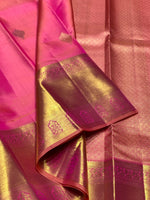 Load image into Gallery viewer, Classic Pink 2gm Zari Elegance Kanchipuram Handloom Silk Saree SS25452
