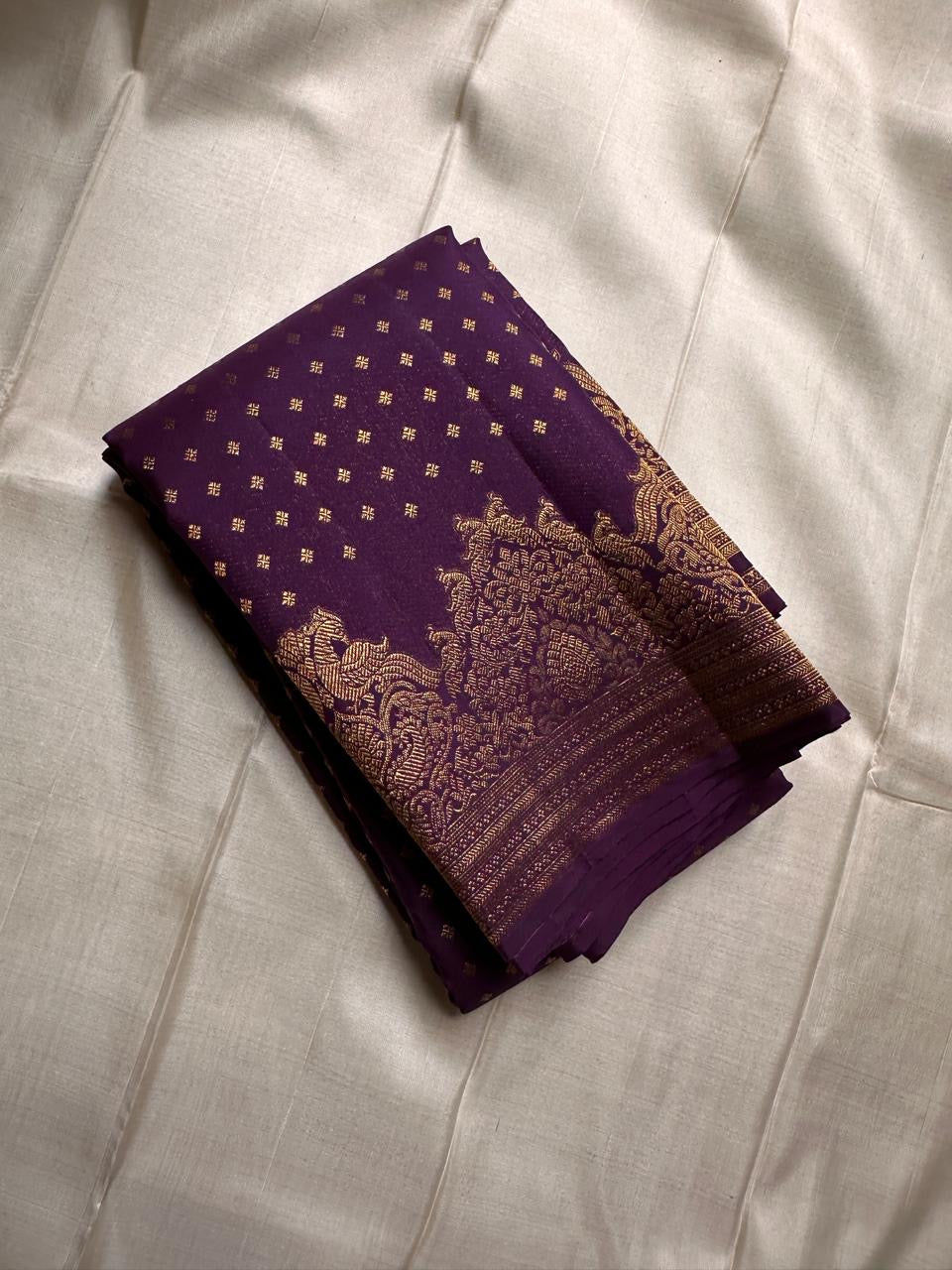 Classic Plum Kanchipuram Handloom Silk Saree SS26221