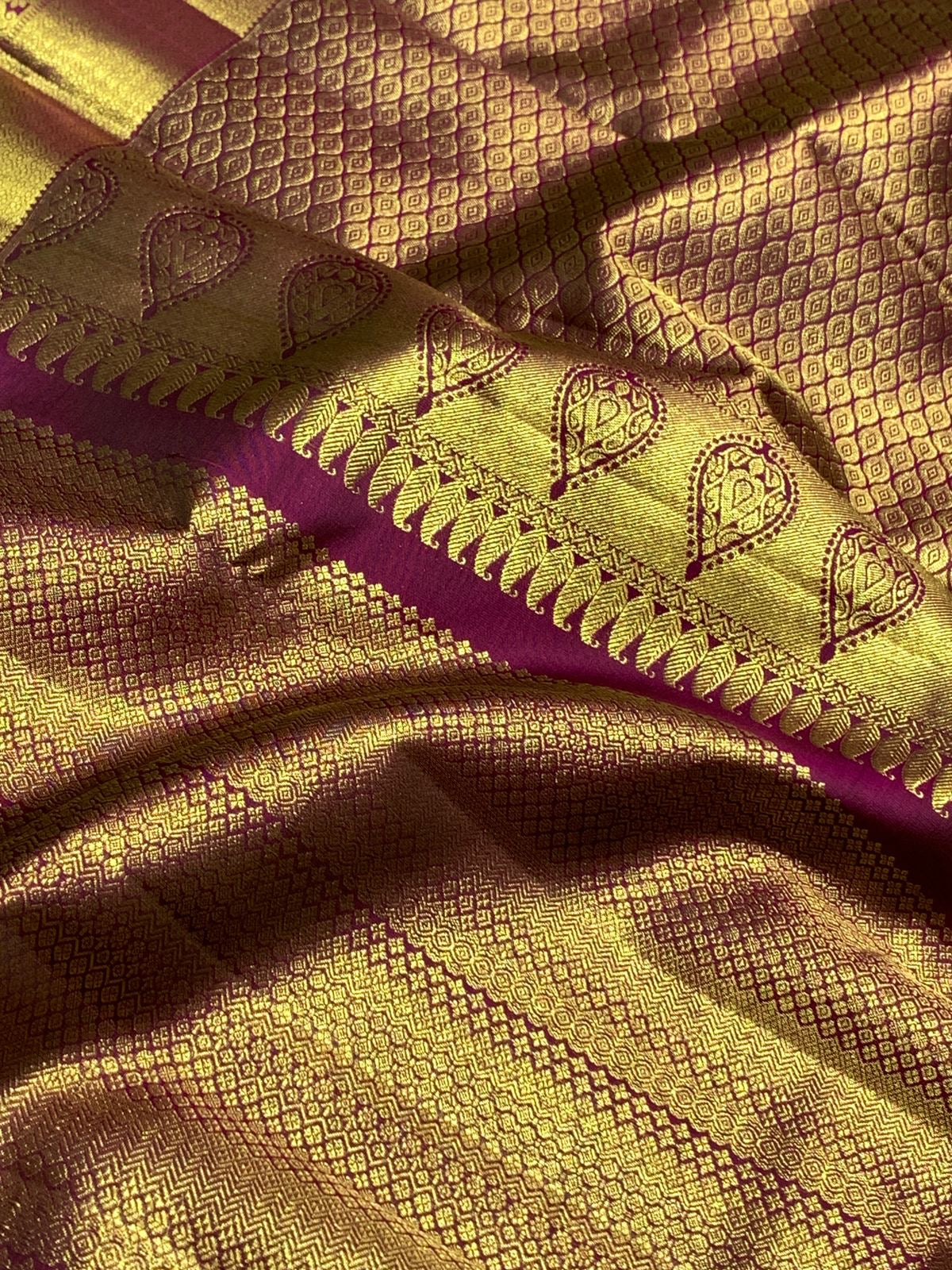 Classic Wine Pink 2gm Zari Bridal Elegance Kanchipuram Handloom Silk Saree SS25270