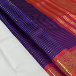 Load image into Gallery viewer, Classic Deep Violet &amp; Burnt Orange 2gm Zari Vintage Elegance Kanchipuram Handloom Silk Saree SS28236

