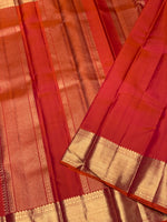 Load image into Gallery viewer, Classic Rustic Orange 2gm Zari Bridal Elegance Kanchipuram Handloom Silk Saree SS28200
