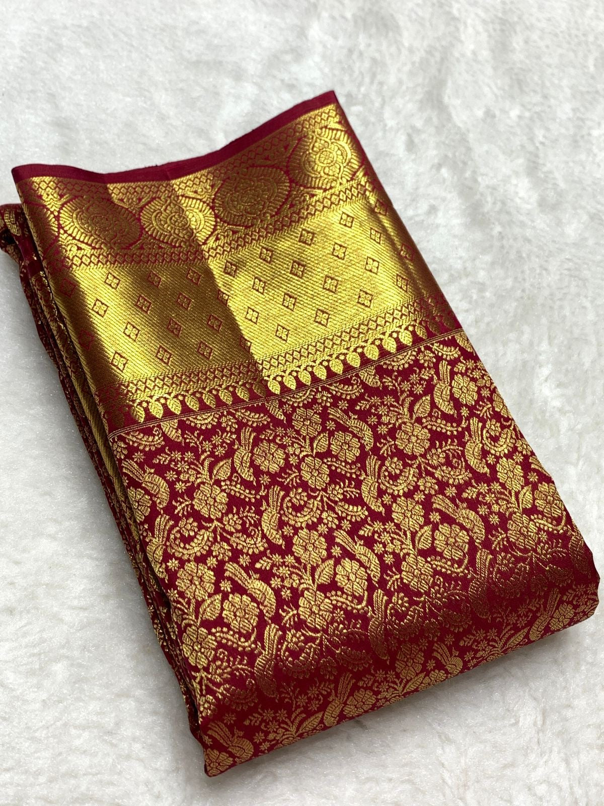 Classic Ruby Pink 2gm Zari Bridal Elegance Kanchipuram Handloom Silk Saree SS25370
