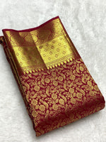 Load image into Gallery viewer, Classic Ruby Pink 2gm Zari Bridal Elegance Kanchipuram Handloom Silk Saree SS25370
