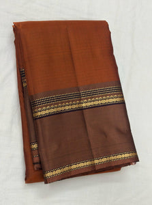 Classic Brown & Cocoa 1gm Zari Elegance Kanchipuram Handloom Silk Saree SS24761