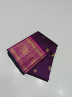 Load image into Gallery viewer, Classic Plum &amp; Deep Pink 2gm Zari Vaira Oosi Brocade Bridal Elegance Kanchipuram Handloom Silk Saree SS27111
