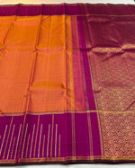 Load image into Gallery viewer, Classic Orange &amp; Deep Pink 2gm Zari Kanchipuram Handloom Silk Saree SS26396
