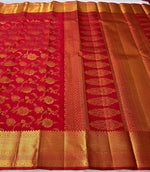 Load image into Gallery viewer, Classic Red 2gm Zari Bridal Elegance Kanchipuram Handloom Silk Saree SS24224
