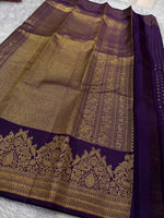 Load image into Gallery viewer, Classic Plum Kanchipuram Handloom Silk Saree SS26221
