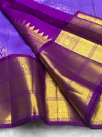 Load image into Gallery viewer, Classic Lavender &amp; Vadamalli 2gm Zari Bridal Elegance Kanchipuram Handloom Silk Saree SS25273
