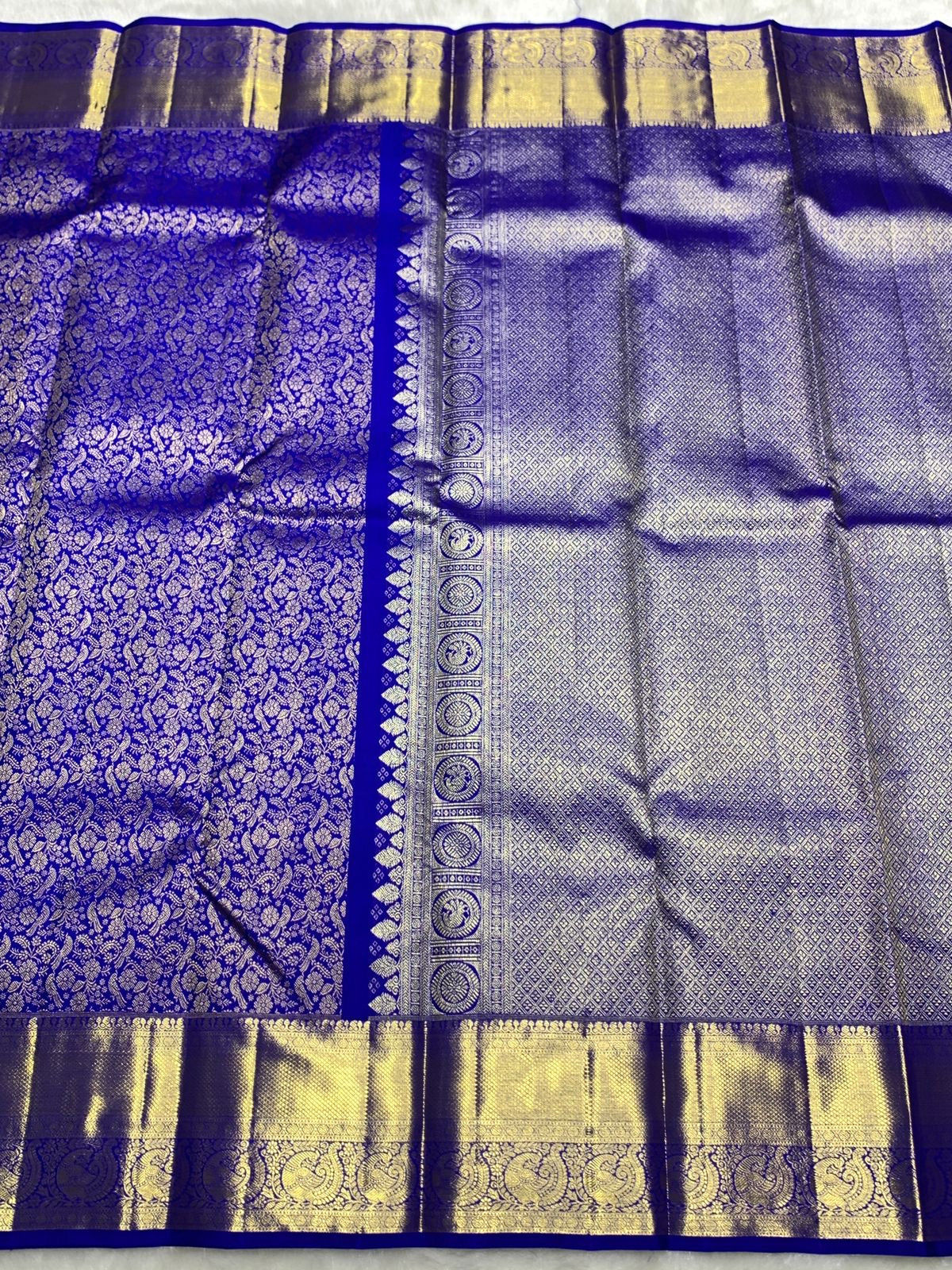 Classic Royal Blue 2gm Zari Bridal Elegance Kanchipuram Handloom Silk Saree SS25981